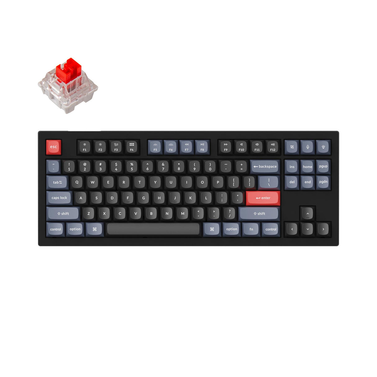 Keychron V3 Custom Mechanical Keyboard black QMK/VIA tenkeyless hot-swappable Keychron K Pro switch red