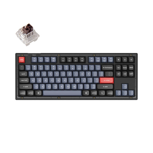 Keychron V3 Custom Mechanical Keyboard frosted black QMK/VIA tenkeyless hot-swappable Keychron K Pro switch brown
