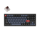 Keychron V3 QMK VIA custom mechanical keyboard 80 percent layout frosted black knob Mac Windows Linux hot-swappable Keychron K Pro switch brown Russian layout
