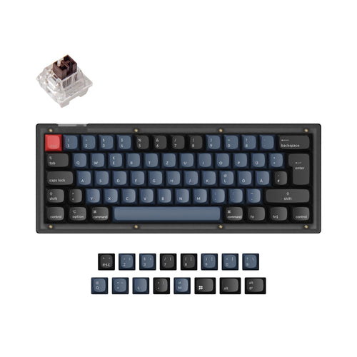 Keychron V4 QMK/VIA Custom Mechanical Keyboard 60 Percent German ISO Layout K Pro Brown Switch