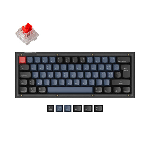 Keychron V4 QMK/VIA Custom Mechanical Keyboard 60 Percent Swiss ISO Layout K Pro Red Switch