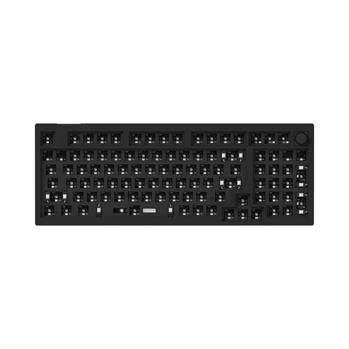 Keychron V5 QMK VIA custom mechanical keyboard 96 percent layout carbon black knob for Mac Windows iOS RGB backlight hot swappable barebone