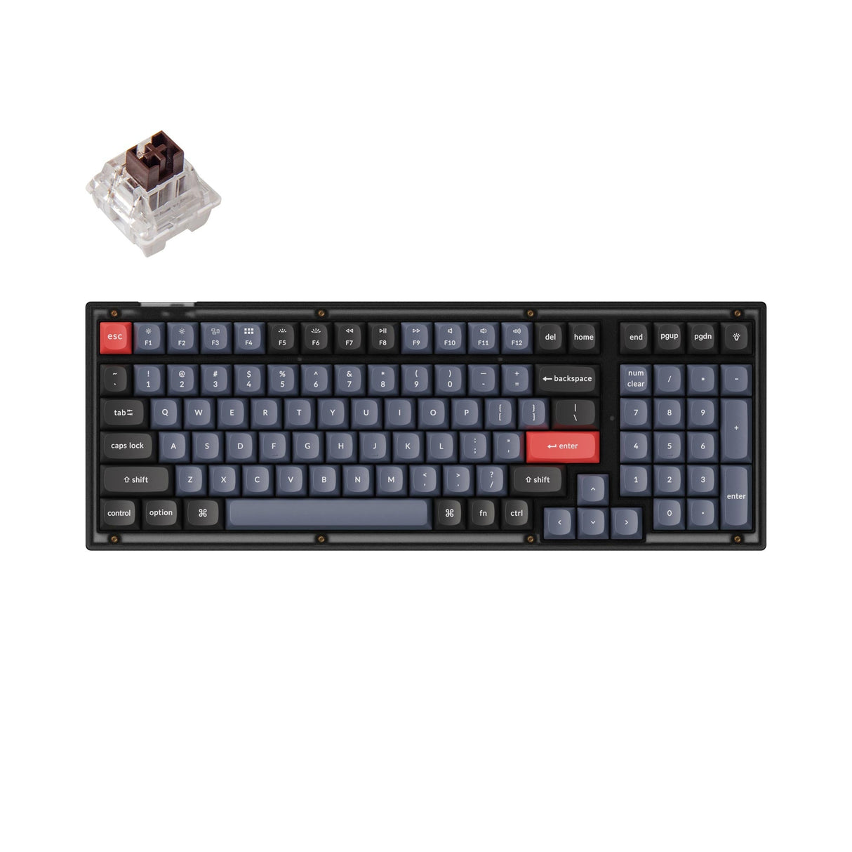 Keychron V5 Custom Mechanical Keyboard frosted black QMK/VIA 96 percent layout hot-swappable