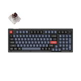 Keychron V5 QMK VIA custom mechanical keyboard 96 percent layout frosted black knob Mac Windows Linux hot-swappable Keychron K Pro switch brown Russian layout