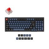 Keychron V5 QMK VIA custom mechanical keyboard 96 percent layout frosted black knob Mac Windows UK ISO layout hot swappable Keychron K Pro red