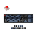 Keychron V6 QMK VIA custom mechanical keyboard 100 percent full size layout frosted black knob Mac Windows Linux hot-swappable Keychron K Pro switch red ISO French layout
