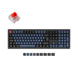 Keychron V6 QMK VIA custom mechanical keyboard 100 percent full size layout frosted black knob Mac Windows Linux hot-swappable Keychron K Pro switch red ISO Nordic layout
