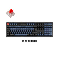Keychron V6 QMK VIA custom mechanical keyboard 100 percent full size layout frosted black knob Mac Windows Linux hot-swappable Keychron K Pro switch red ISO Spanish layout
