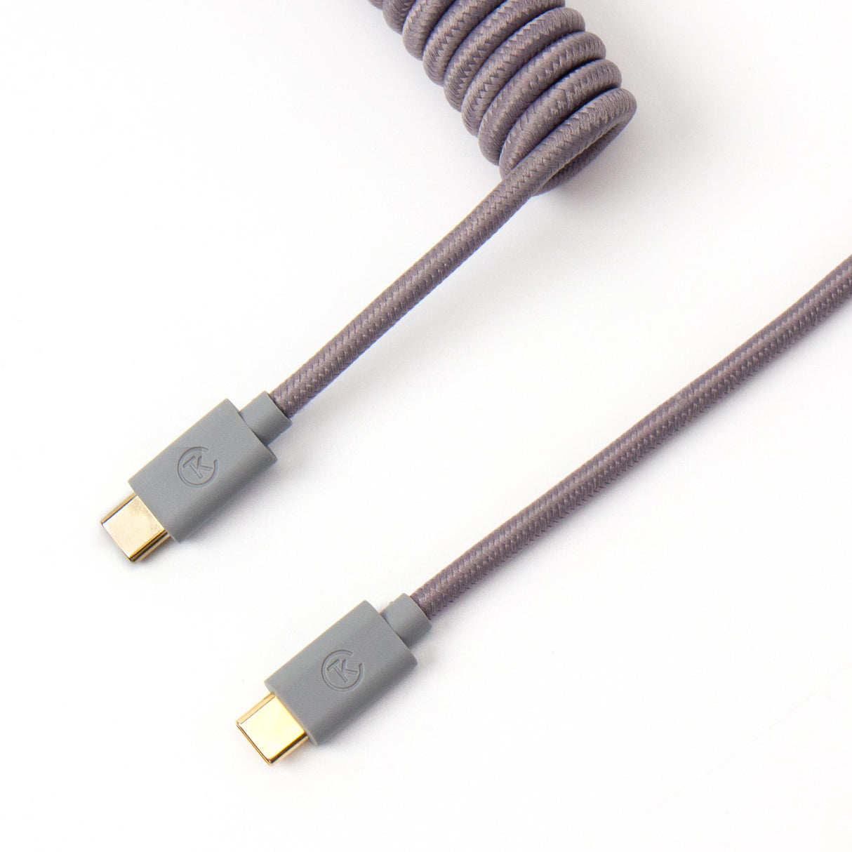 Keychron custom coiled aviator USB type-C cable grey color