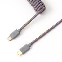 Keychron custom coiled aviator USB type-C cable grey color