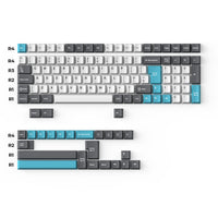 Keychron double-shot PBT Cherry full set keycap set grey white and blue 96% layout UK ISO