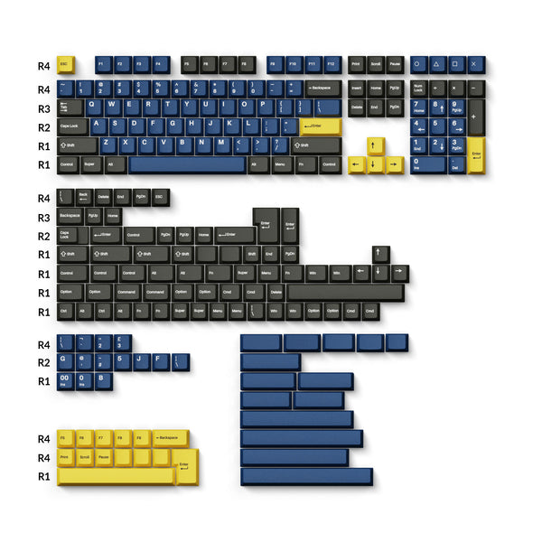 163 Keys Bate Cherry Profile Doubleshot Keycaps - Compatible With Cherry MX & Gateron Switches