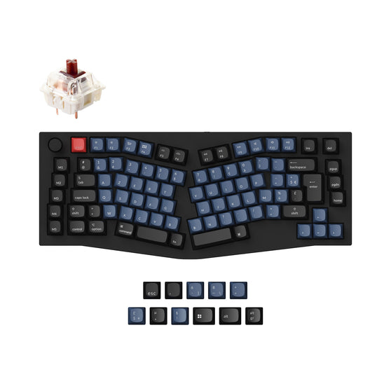 Keychron Q10 QMK VIA custom mechanical keyboard Alice layout full aluminum frame for Mac Window Linux fully assembled knob black FR ISO layout Gateron G pro switch brown Q10-M3-FR 