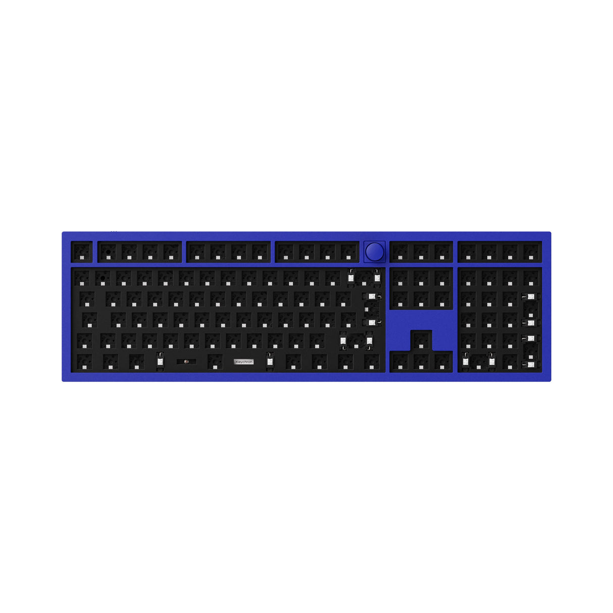 Keychron Q6 QMK VIA custom mechanical keyboard full size layout full aluminum frame for Mac Windows Linux Barebone knob navy blue 