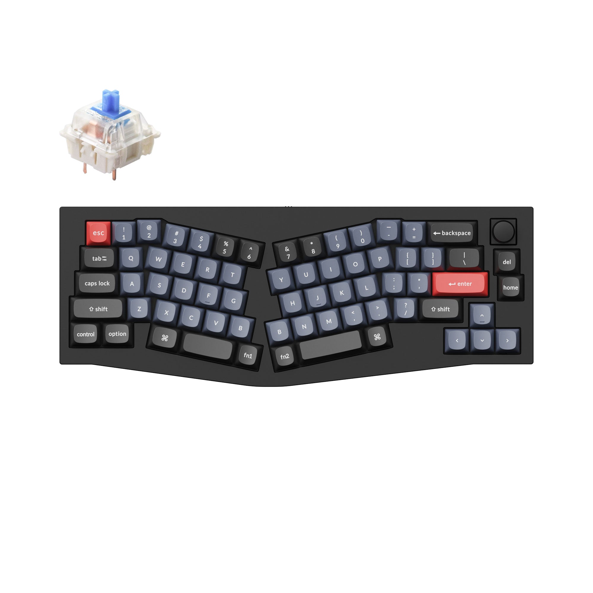 Keychron Q8 Knob Version メカニカルキーボード 茶軸 Keychron Q8 (Alice Layout) QMK Custom Mechanical Keyboard