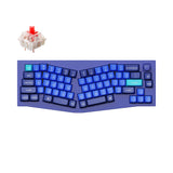 Keychron Q8 QMK/VIA custom mechanical keyboard Alice layout knob version full aluminum blue frame for Mac Windows Linux fully assembled Gateron G Pro switch red