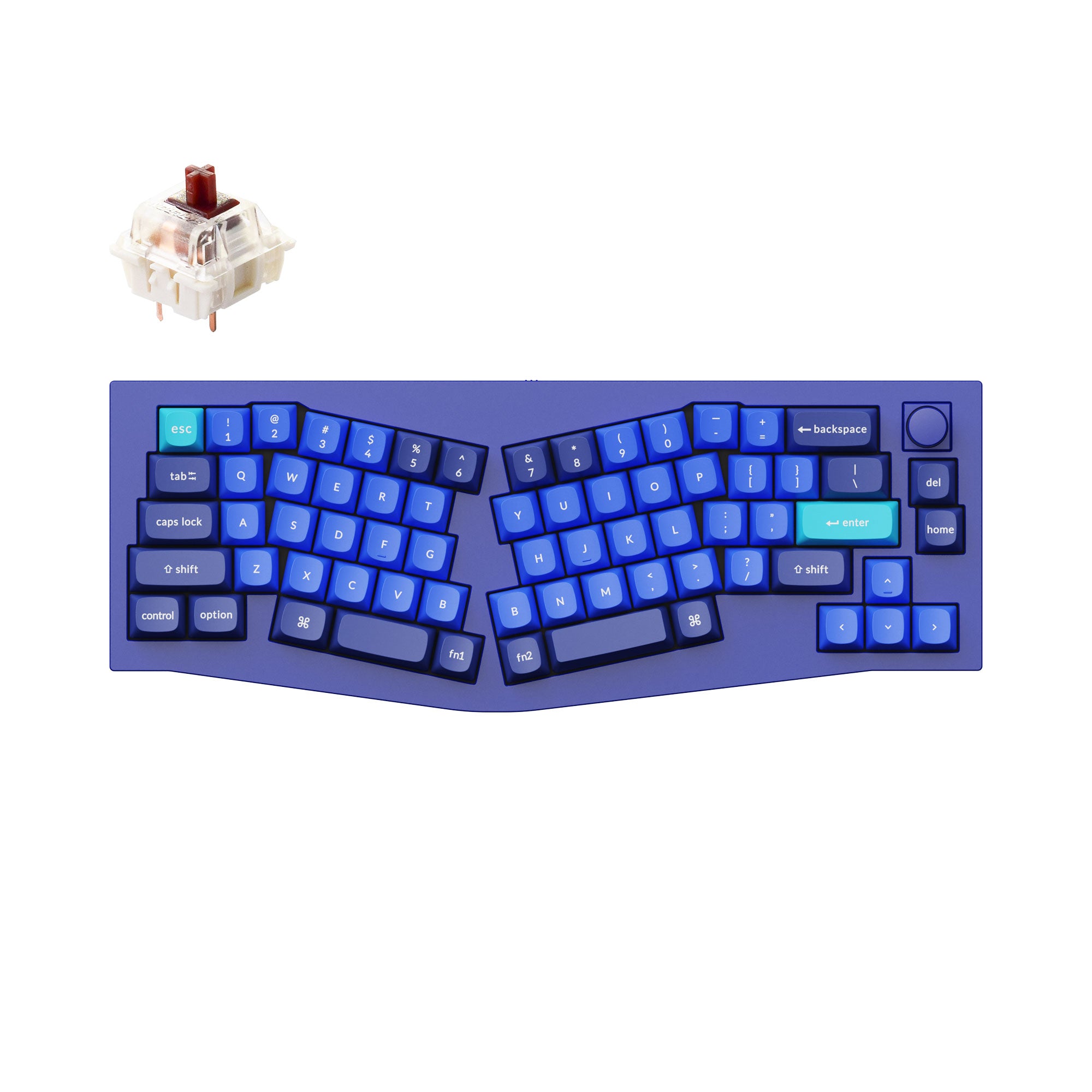 Keychron Q8 Knob Version メカニカルキーボード 茶軸 Keychron Q8 (Alice Layout) QMK Custom Mechanical Keyboard