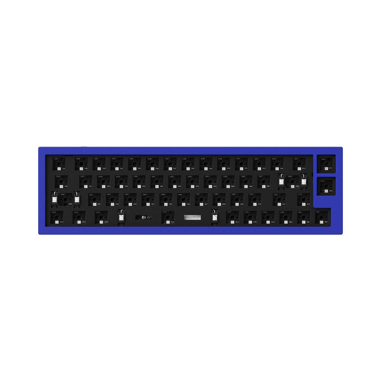 Keychron Q9 QMK/VIA custom mechanical keyboard 40 percent layout full aluminum body for Mac Windows Linux barebone frame blue