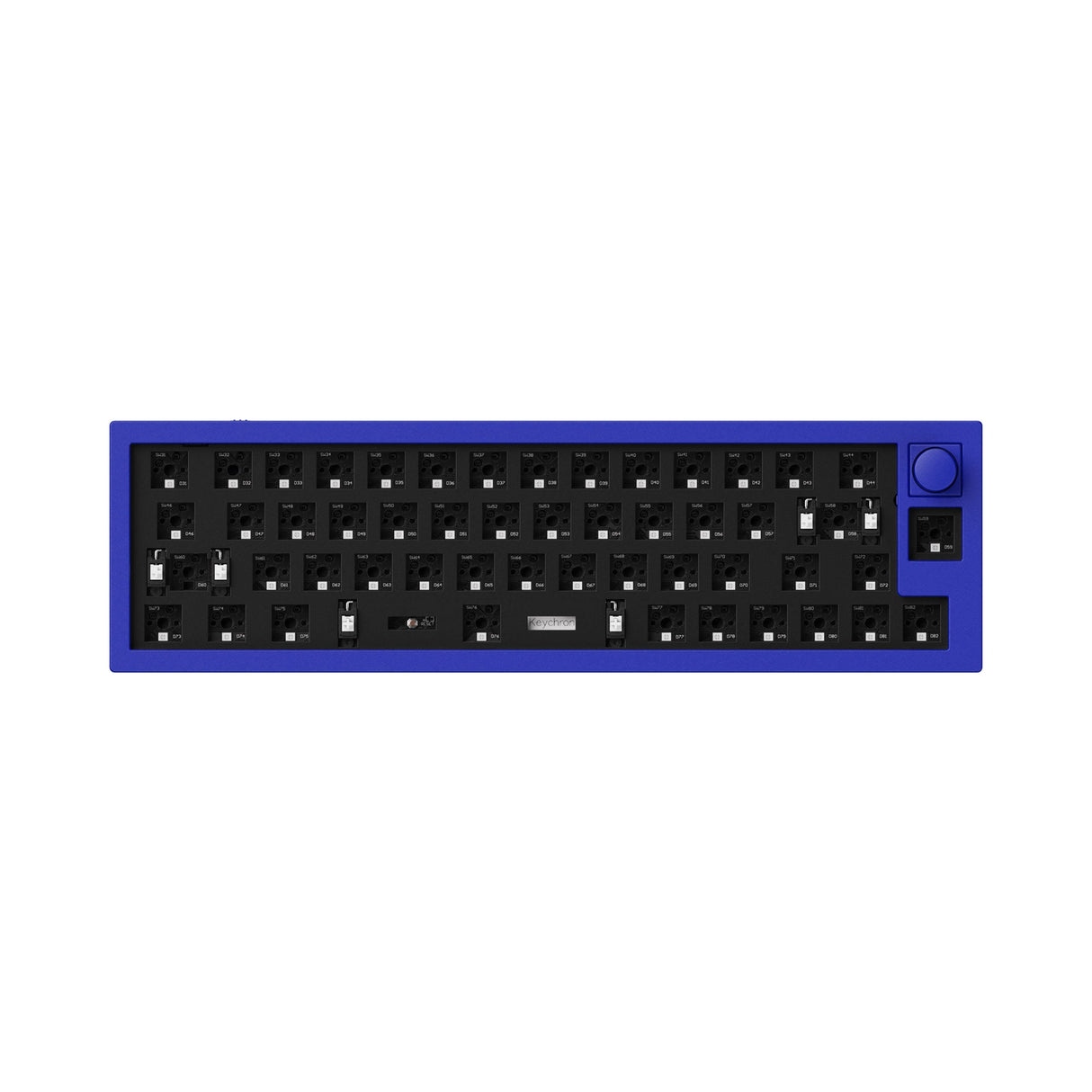 Keychron Q9 QMK/VIA custom mechanical keyboard knob version 40 percent layout full aluminum body for Mac Windows Linux barebone frame blue