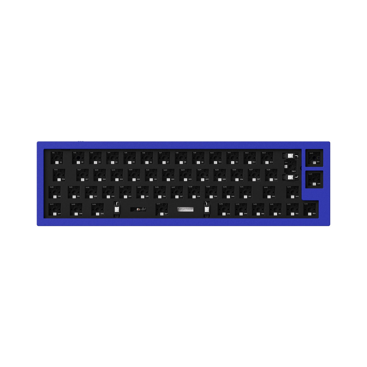 Keychron Q9 QMK/VIA custom mechanical keyboard 40 percent ISO layout full aluminum body for Mac Windows Linux barebone frame blue