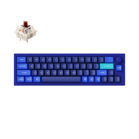 Keychron Q9 QMK/VIA custom mechanical keyboard knob version 40 percent layout full aluminum body for Mac Windows Linux fully assembled blue frame B with Gateron G Pro switch brown