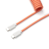 Keychron custom coiled aviator USB type-C cable for keyboards orange pink color