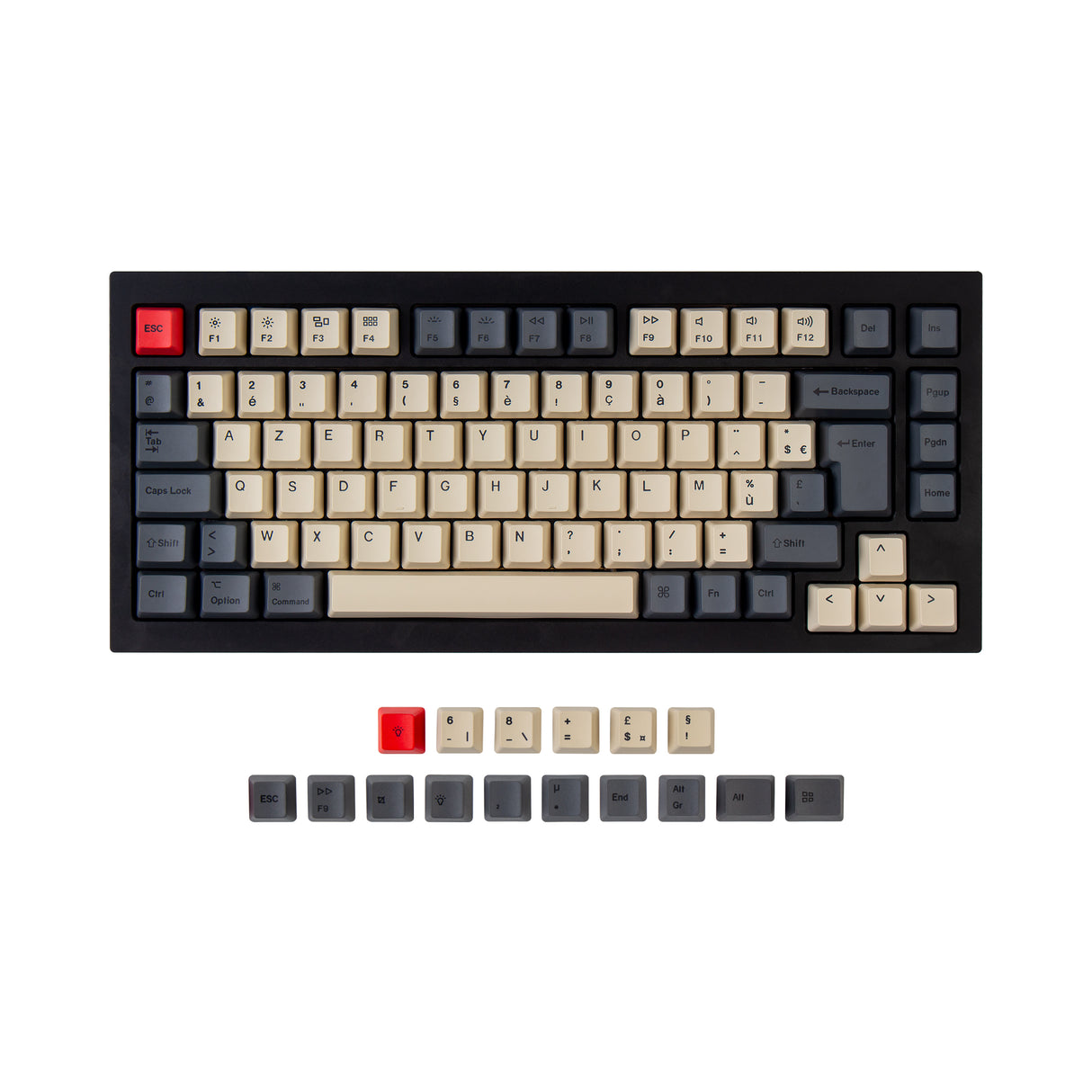 ISO Q1 & Q1 Pro & V1 & K2 & K2 Pro OEM Dye-Sub PBT Keycap Set - Carbon