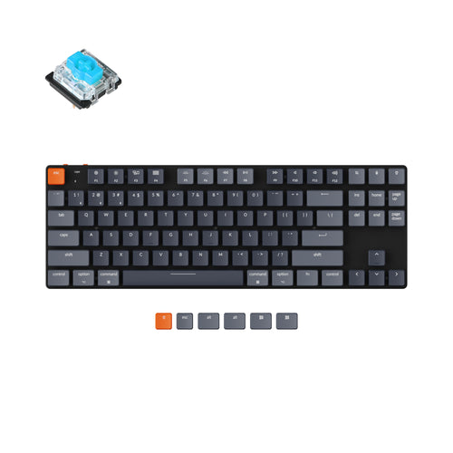 keychron k1 se ultra slim wireless mechanical keyboard low profile gateron switch blue rgb backlight for mac windows