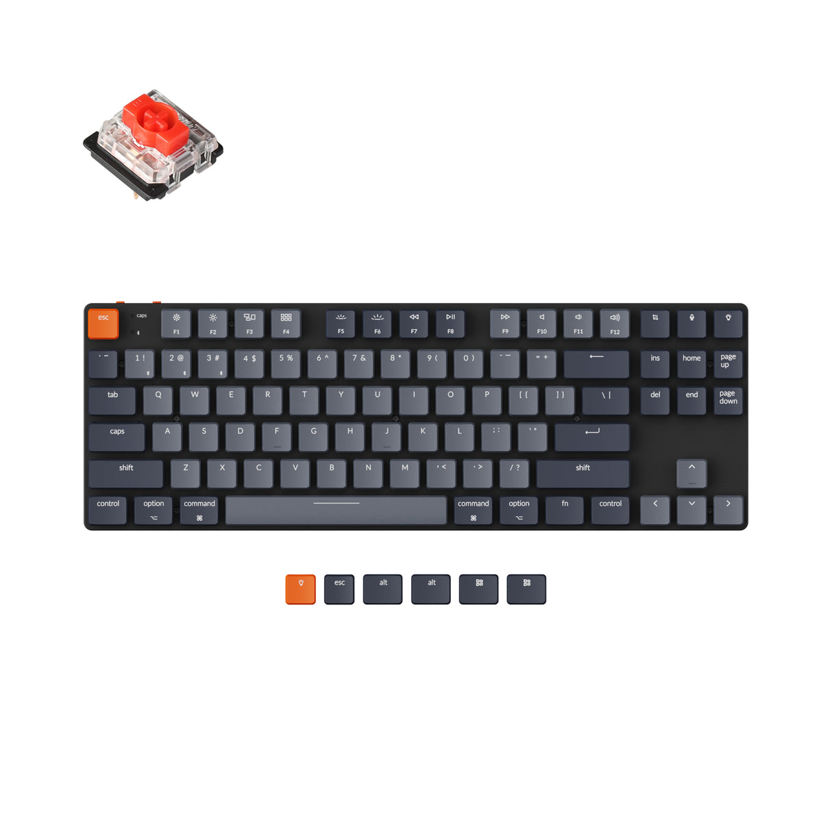 keychron k1 se ultra slim wireless mechanical keyboard low profile gateron switch red white backlight for mac windows