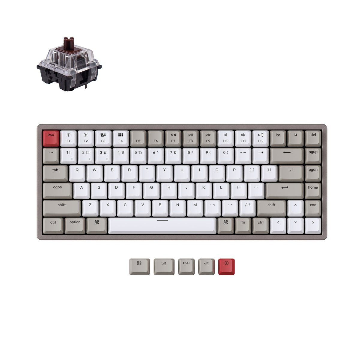 keychron k2 non backlight mechanical keyboard brown switch hot swappable for mac windows