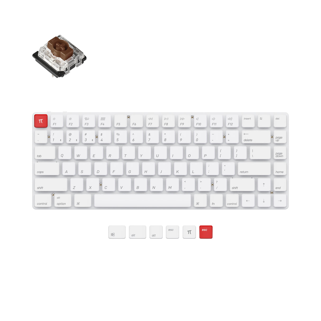 keychron k3 non backlight ultra slim wireless mechanical keyboard π edition low profile gateron mechanical switch brown for mac windows