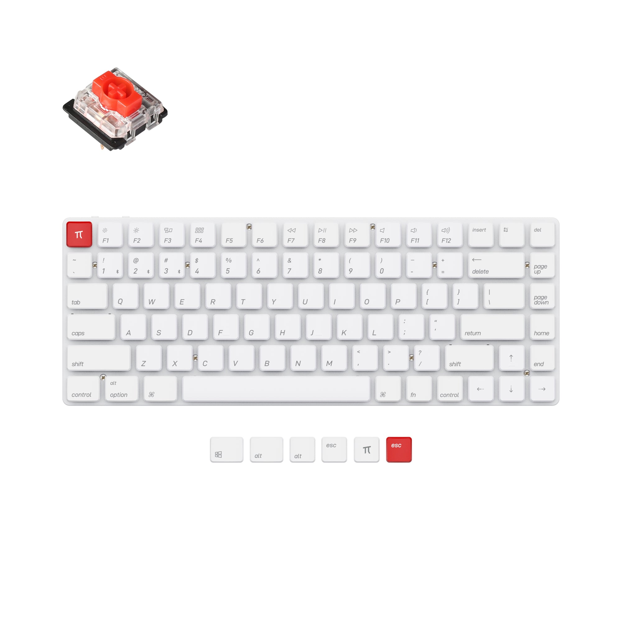 Keychron K3 V2 Non-Backlight Ultra-Slim Wireless Mechanical Keyboard (π  Edition)