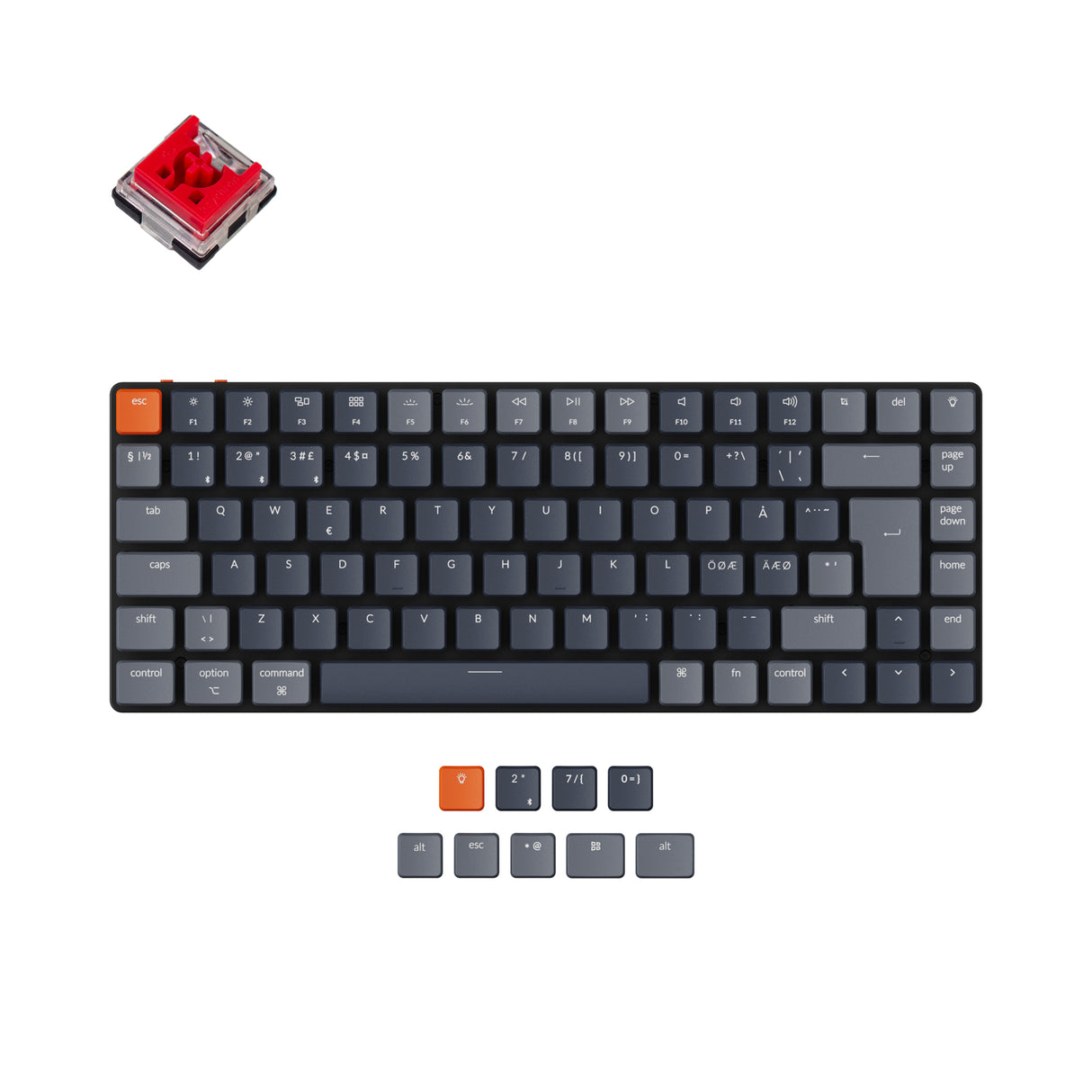 keychron k3 nordic iso layout wireless ultra slim mechanical keyboard low profile keychron optical red switch for mac windows