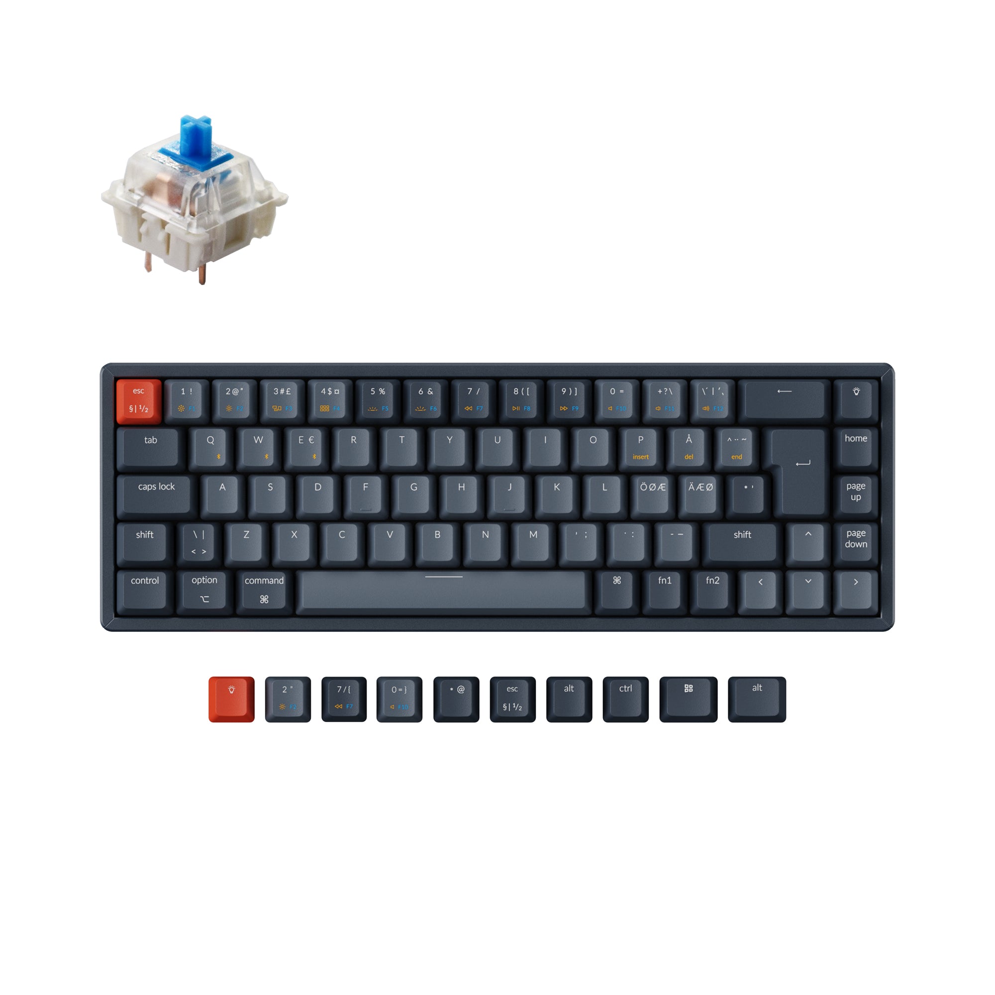 Keychron K6 Wireless Mechanical Keyboard (Nordic ISO Layout) keyboard image