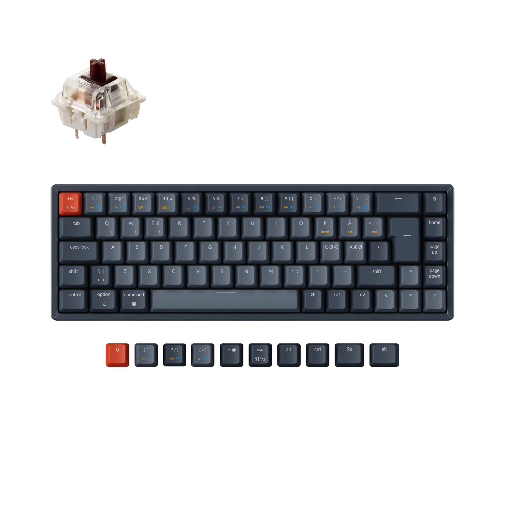 Keychron K6 Wireless Mechanical Keyboard (Nordic ISO Layout) keyboard image