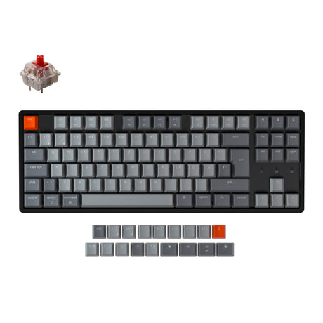 Keychron K8 Tenkeyless Wireless Mechanical Keyboard (German ISO-DE Layout) has included keycaps for both Windows and macOS, and users can hotswap every switch in seconds with the hot swappable version.