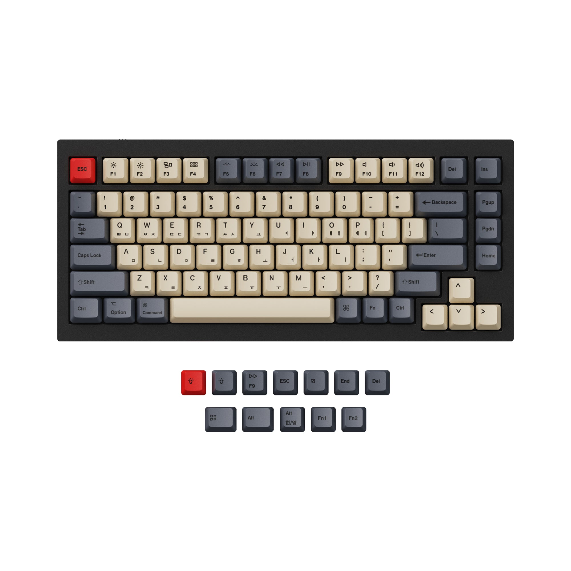 Keychron Q1 Q2 K2 OEM Carbon Keycap Set Korean Layout